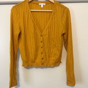 Yellow Gold Cardigan Sweater